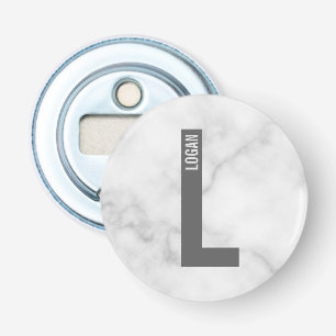 Modernes Personalisiertes Fettmonogramm und Name Flaschenöffner