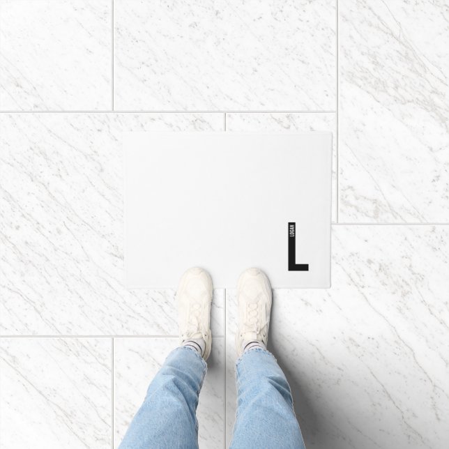 Modernes Personalisiertes Fettmonogramm und Name Fußmatte (Indoor)