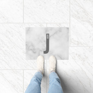 Modernes Personalisiertes Fettmonogramm und Name Fußmatte