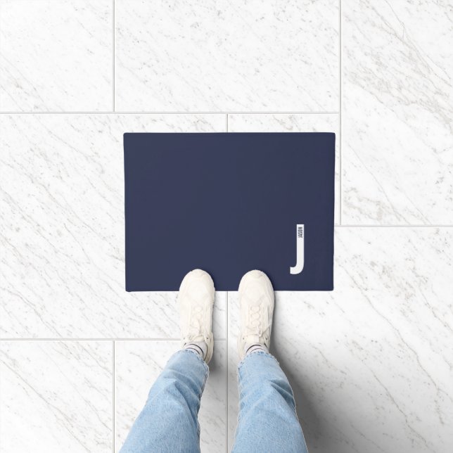 Modernes Personalisiertes Fettmonogramm und Name Fußmatte (Indoor)