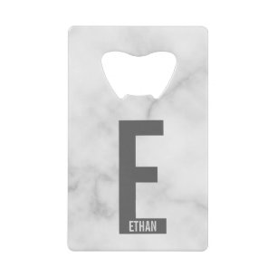 Modernes Personalisiertes Fettmonogramm und Name Geldbeutel Flaschenöffner
