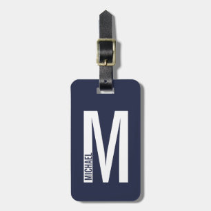 Modernes Personalisiertes Fettmonogramm und Name Gepäckanhänger