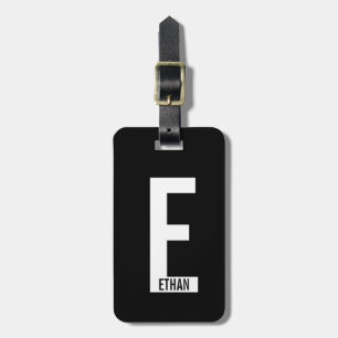 Modernes Personalisiertes Fettmonogramm und Name Gepäckanhänger
