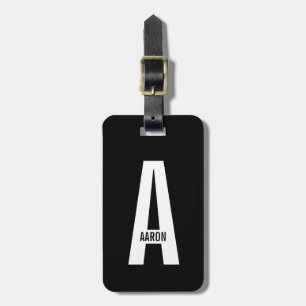 Modernes Personalisiertes Fettmonogramm und Name Gepäckanhänger