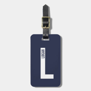Modernes Personalisiertes Fettmonogramm und Name Gepäckanhänger