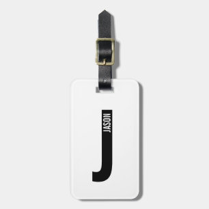 Modernes Personalisiertes Fettmonogramm und Name Gepäckanhänger