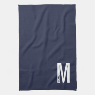 Modernes Personalisiertes Fettmonogramm und Name Geschirrtuch