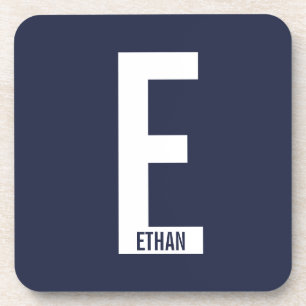 Modernes Personalisiertes Fettmonogramm und Name Getränkeuntersetzer