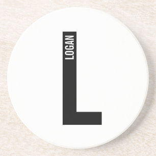 Modernes Personalisiertes Fettmonogramm und Name Getränkeuntersetzer