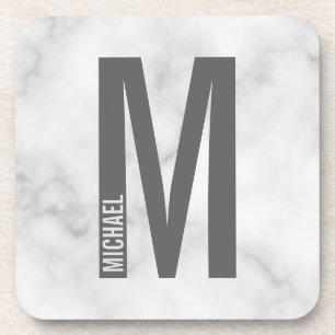 Modernes Personalisiertes Fettmonogramm und Name Getränkeuntersetzer