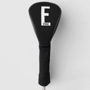 Modernes Personalisiertes Fettmonogramm und Name Golf Headcover