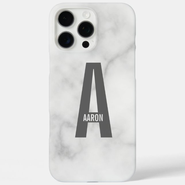 Modernes Personalisiertes Fettmonogramm und Name iPhone 16 Pro Max Hülle (Rückseite)