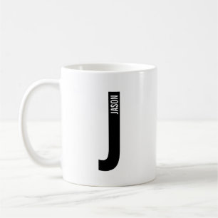 Modernes Personalisiertes Fettmonogramm und Name Kaffeetasse