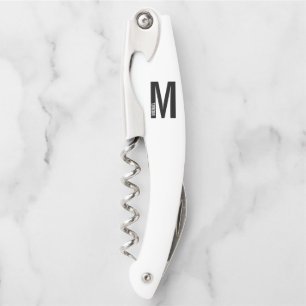 Modernes Personalisiertes Fettmonogramm und Name Kellnermesser
