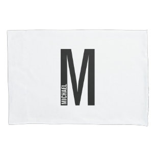 Modernes Personalisiertes Fettmonogramm und Name Kissenbezug