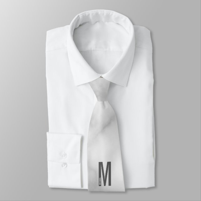 Modernes Personalisiertes Fettmonogramm und Name Krawatte (Gebunden)