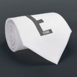 Modernes Personalisiertes Fettmonogramm und Name Krawatte<br><div class="desc">Modernes Monogram Design mit personalisiertem Monogramm Buchstaben "E" und Namen im modernen fett formatierten Sans Serif Schriftart Stil. Perfektes Geschenk für ihn,  Vatertagsgeschenk,  Trauzeuge Geschenk und vieles mehr.</div>