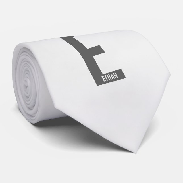 Modernes Personalisiertes Fettmonogramm und Name Krawatte (Gerollt)