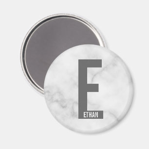 Modernes Personalisiertes Fettmonogramm und Name Magnet