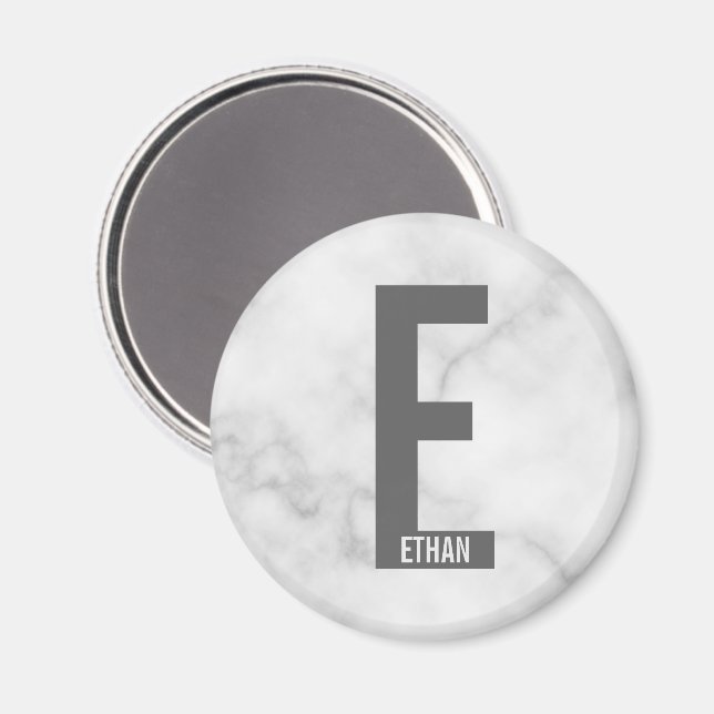 Modernes Personalisiertes Fettmonogramm und Name Magnet (Vorderseite/Rückseite)