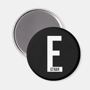 Modernes Personalisiertes Fettmonogramm und Name Magnet