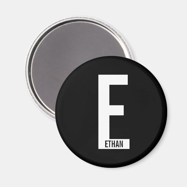 Modernes Personalisiertes Fettmonogramm und Name Magnet (Vorderseite/Rückseite)