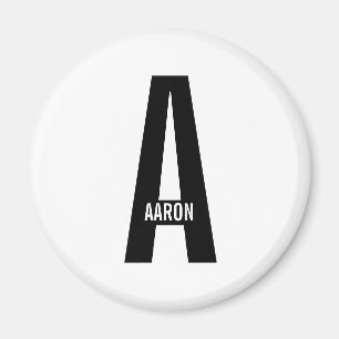 Modernes Personalisiertes Fettmonogramm und Name Magnet