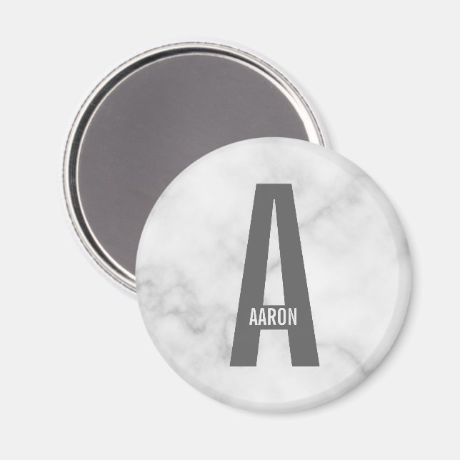 Modernes Personalisiertes Fettmonogramm und Name Magnet (Vorderseite/Rückseite)