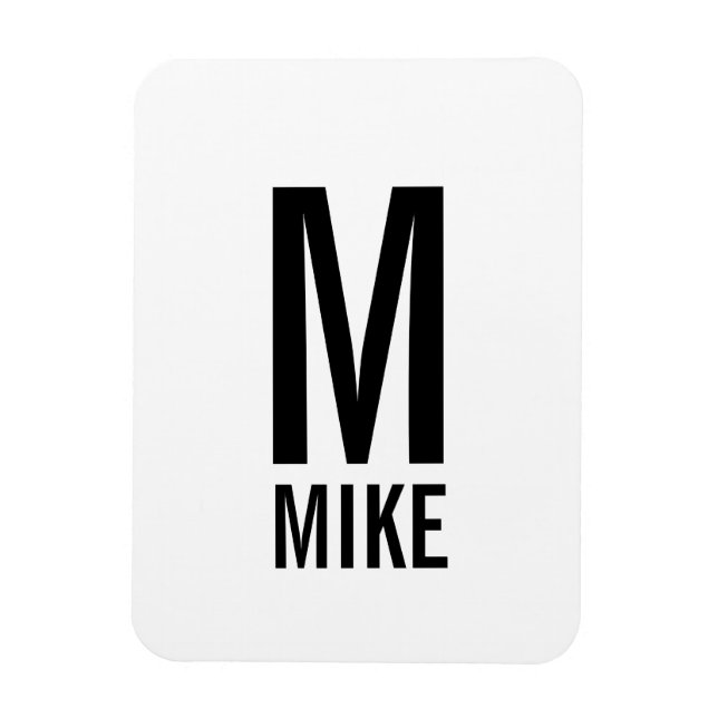 Modernes Personalisiertes Fettmonogramm und Name Magnet (Vertikal)