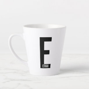 Modernes Personalisiertes Fettmonogramm und Name Milchtasse