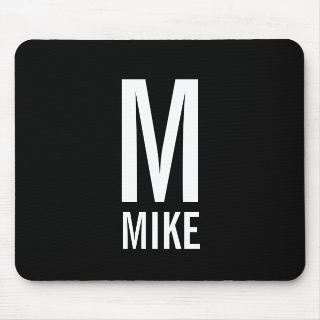 Modernes Personalisiertes Fettmonogramm und Name Mousepad (Vorne)