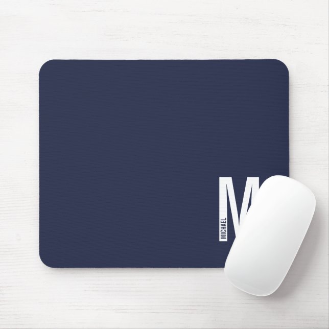 Modernes Personalisiertes Fettmonogramm und Name Mousepad (Mit Mouse)