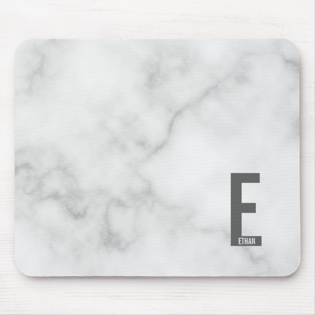Modernes Personalisiertes Fettmonogramm und Name Mousepad (Vorne)
