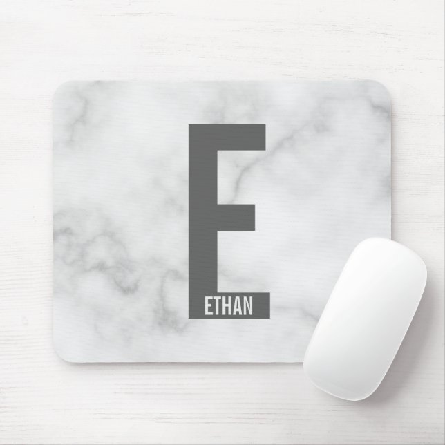 Modernes Personalisiertes Fettmonogramm und Name Mousepad (Mit Mouse)