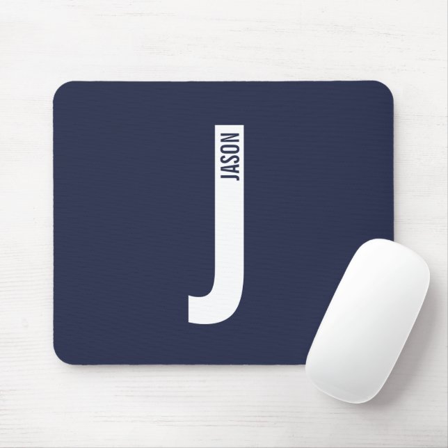 Modernes Personalisiertes Fettmonogramm und Name Mousepad (Mit Mouse)