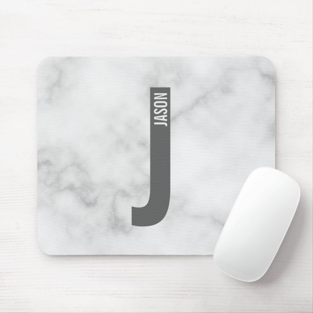 Modernes Personalisiertes Fettmonogramm und Name Mousepad (Mit Mouse)