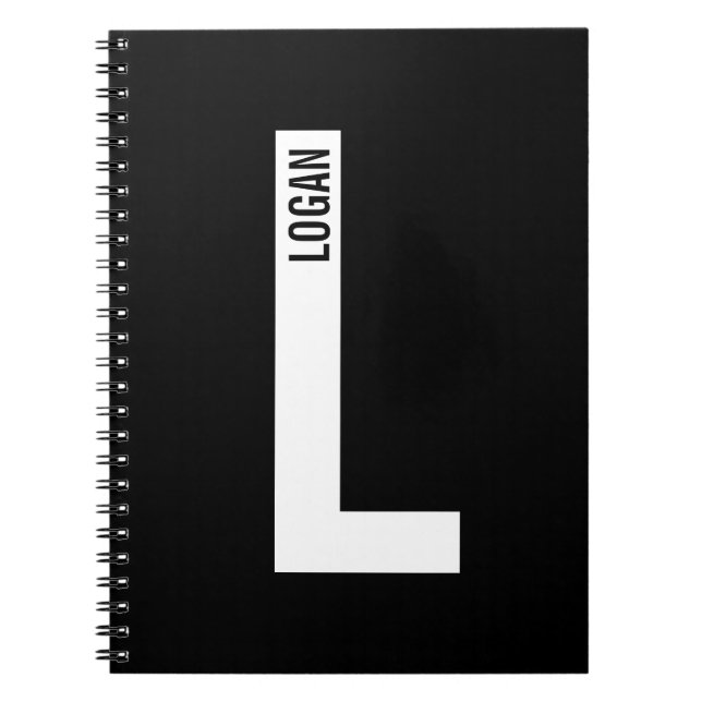 Modernes Personalisiertes Fettmonogramm und Name Notizblock (Vorderseite)