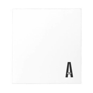 Modernes Personalisiertes Fettmonogramm und Name Notizblock