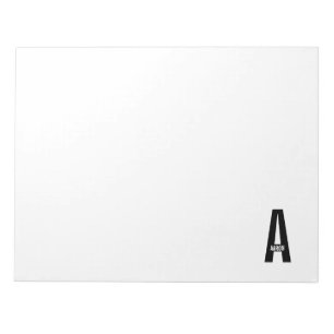 Modernes Personalisiertes Fettmonogramm und Name Notizblock