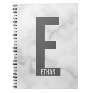 Modernes Personalisiertes Fettmonogramm und Name Notizblock