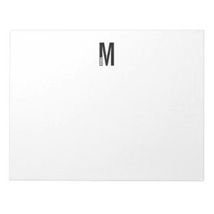 Modernes Personalisiertes Fettmonogramm und Name Notizblock
