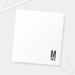 Modernes Personalisiertes Fettmonogramm und Name Notizblock<br><div class="desc">Modernes Schwarz-Weiß-Monogramm-Design mit personalisiertem Monogramm und Namen im modernen fett formatierten Sans Serif Schriftart Stil.</div>