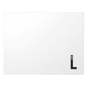 Modernes Personalisiertes Fettmonogramm und Name Notizblock
