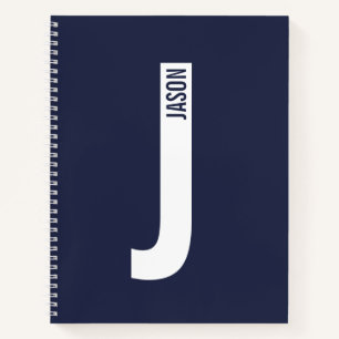 Modernes Personalisiertes Fettmonogramm und Name Notizbuch