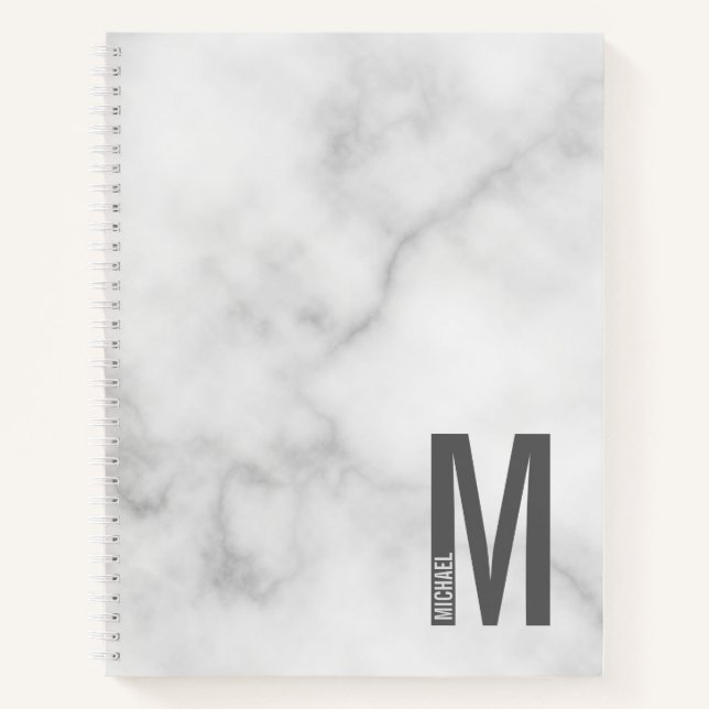 Modernes Personalisiertes Fettmonogramm und Name Notizbuch (Vorderseite)