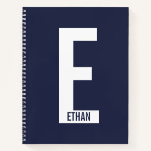 Modernes Personalisiertes Fettmonogramm und Name Notizbuch