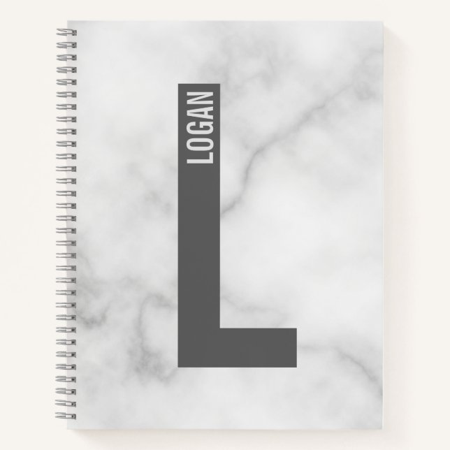 Modernes Personalisiertes Fettmonogramm und Name Notizbuch (Vorderseite)