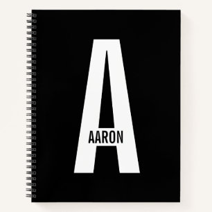 Modernes Personalisiertes Fettmonogramm und Name Notizbuch