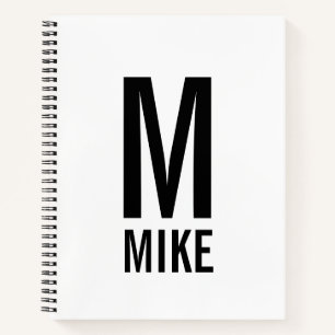 Modernes Personalisiertes Fettmonogramm und Name Notizbuch
