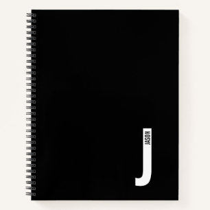 Modernes Personalisiertes Fettmonogramm und Name Notizbuch